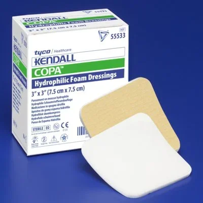 Cardinal Kendall Foam Dressing 8 X 8 Inch Square Adhesive with Border Sterile – 55588B