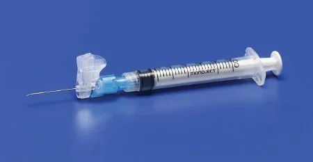 Cardinal Magellan Syringe with Hypodermic Needle 3 mL 21 Gauge 1-1/2 Inch Attached Needle Safety Slide Needle – 8881833115