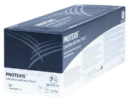 Cardinal Protexis Latex Blue with Neu-Thera Surgical Glove Size 8 Sterile Latex Standard Cuff Length Smooth Blue Not Chemo Approved – 2D72LU80