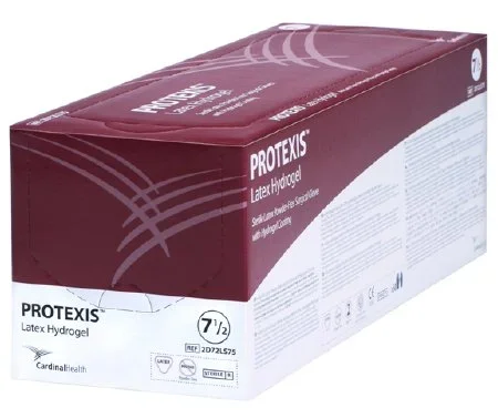 Cardinal Protexis Latex Hydrogel Surgical Glove Size 7.5 Sterile Latex Standard Cuff Length Smooth Translucent Yellow Not Chemo Approved – 2D72LS75