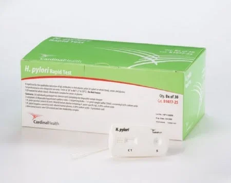 Cardinal Rapid Test Kit Infectious Disease Immunoassay H. Pylori Whole Blood / Serum / Plasma Sample CLIA Waived for Whole Blood / CLIA Moderate Complexity for Serum and Plasma 30 Tests – B1077-25