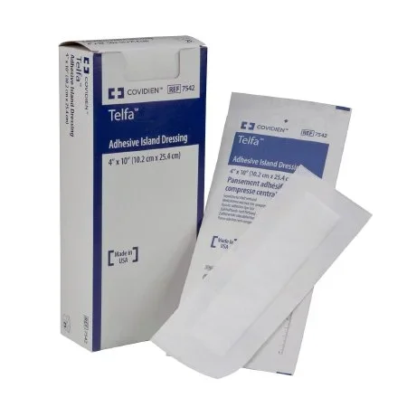 Cardinal Telfa Adhesive Dressing 4 X 4 Inch NonWoven Square White Sterile – 7550-