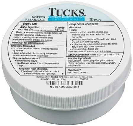 Care Line Tucks Hemorrhoid Relief Pad 40 per Box – 714140