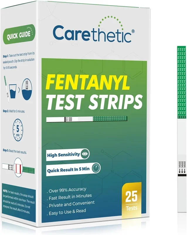 Carethetic Fentanyl Test Strips, Rapid Detection (25 Pack)
