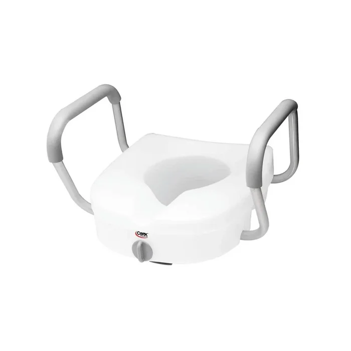 Carex E-Z Lock Raised Toilet Seat with Adjustable Armrests
