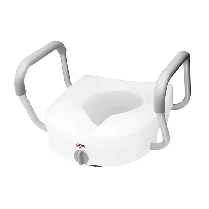 Carex E-Z Lock Raised Toilet Seat with Armrests