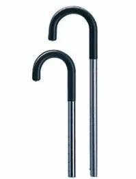 Carex Round Cane, Aluminum, 29 – 38 in., Adjustable, Silver