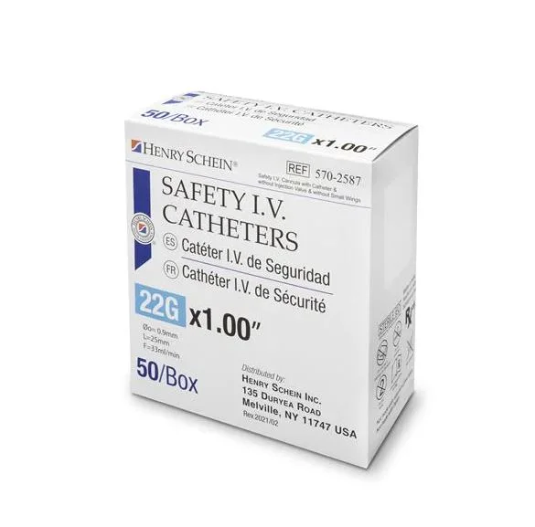 Catheter Infusion Supply Push Button 22gx1″ 50/Bx
