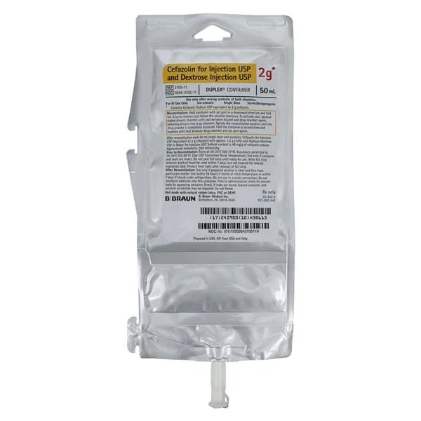 Cefazolin Cefazolin Sodium / Dextrose, Isotonic 2 Gram / 50 mL Injection 50 mL 24Bgs/Case