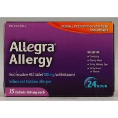 Chattem Allergy Relief Allegra® 180 mg Strength Tablet 15 per Box