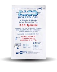 Chematics Rapid Test Alco-Screen .02 Saliva Alcohol Test Alcohol Screen Saliva Sample 24 Tests D.O.T. Approved, 24/BX