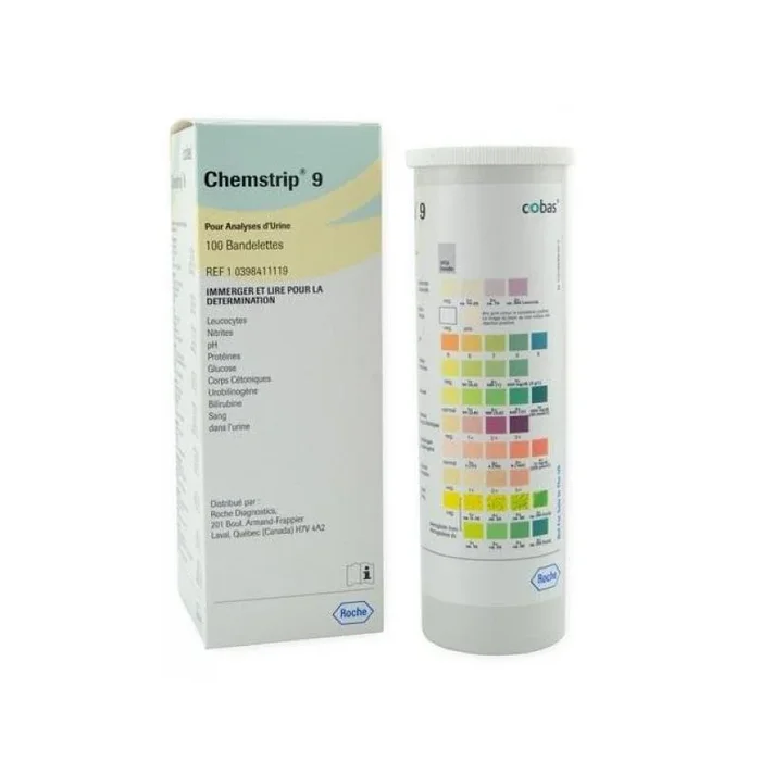 Chemstrip 9 Urine Test Strips, 100/vial