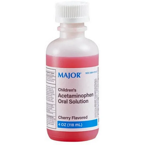 Children’s Acetaminophen Oral Liquid Solution 160 mg per 5 mL, Cherry Flavor 118 mL
