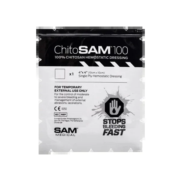 ChitoSAM 100 Blood Clotting Dressing, 4″ x 4′