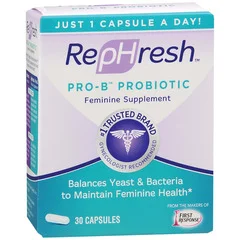 Church & Dwight Probiotic Dietary Supplement RepHresh Pro-B 30 per Box Capsule, 30/BT