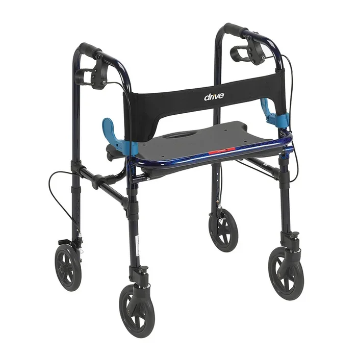 Clever Lite Walker Adult with Seat 8″ Casters and Loop Locking Brakes