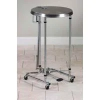 Clinton 18″ Round Tilt-Lid Hamper, Chrome