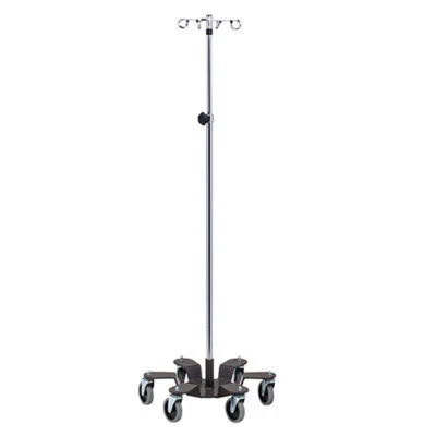 Clinton, 4-Hook IV Pole, Heavy Base Infusion Pump Stand, 6-Leg – 50-1953