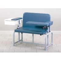 Clinton Bariatric Blood Drawing Chair with Drawer and Flip-Arm, Allspice