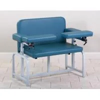 Clinton Bariatric Blood Drawing Chair with Flip-Arms, Sapphire