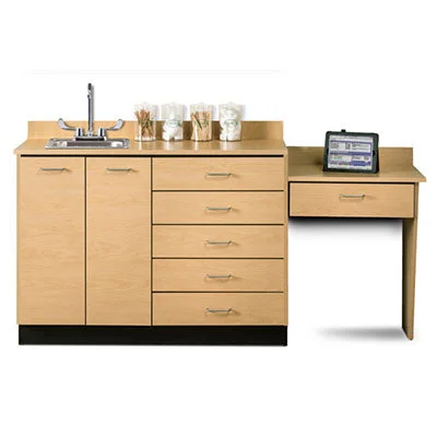 Clinton, Base Cabinet Set, 2 Doors, 5 Drawers, Desk, 72″L – 15-4581