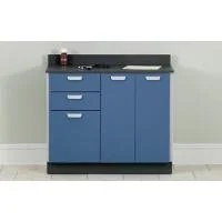 Clinton Base Cabinet with 3 Doors and 2 Drawers, 42″ Long, Fossil