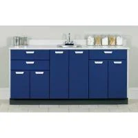 Clinton Base Cabinet with 6 Doors and 3 Drawers, 72″ Long, Slate Gray