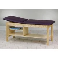 Clinton Classic Series Straight Line Treatment Table with Shelving Unit, 30″ Wide, Clamshell