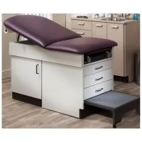 Clinton Family Practice Table with Step Stool, Black