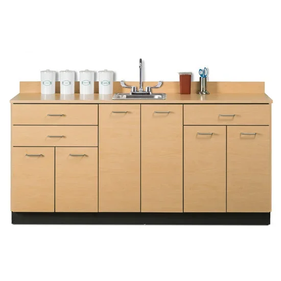 Clinton Industries CABINET, BASE 6DR 3DRWR CTR SINK TOP/METEORITE ASHEN GRY 72″ – 8072-1AG-72P