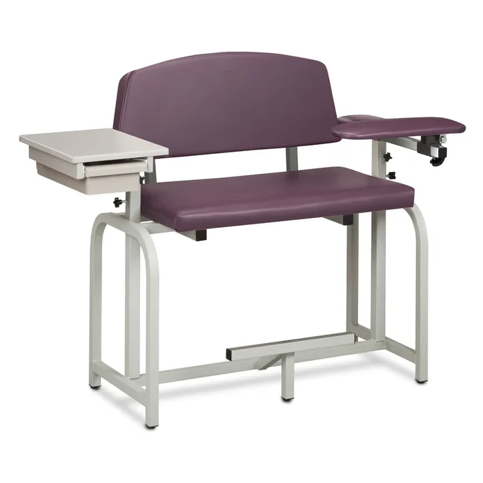 Clinton Industries Lab X Series, Extra-Wide /Extra-Tall, Blood Chair/ Padded Flip Arm and Drawer