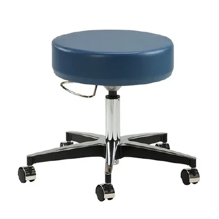 Clinton Industries Premier Series Exam Stool Upholstered Back Pneumatic Height Adjustment 5 Casters Emerald Green – 2156-22-26-3E