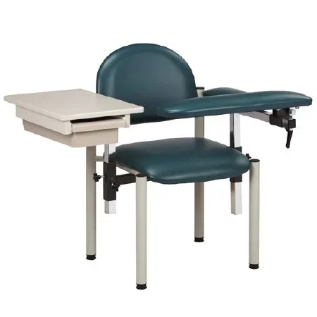 Clinton Industries SC Series Blood Drawing Chair Padded Straight Flip Arm Purple Gray – 6059-U-3PG
