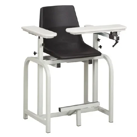 Clinton Industries Standard Lab Series Blood Drawing Chair Flip Arm Black – 66011-P-600-3BK