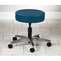 Clinton Mid-Series 5-Leg Spin-Lift Stool, Aluminum Base, Royal Blue