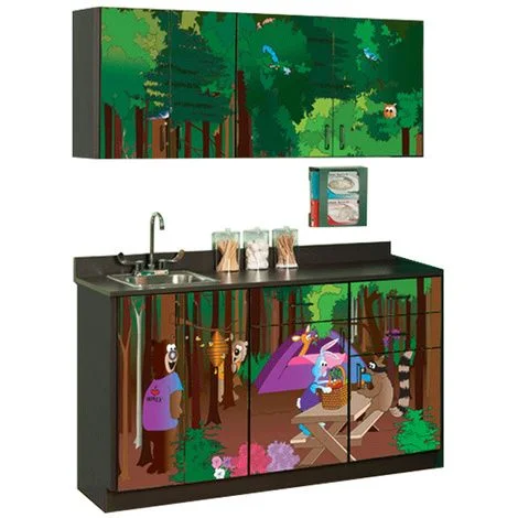 Clinton Pediatric Fun Series Cool Park Campgrounds Base and Wall Cabinets
