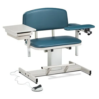 Clinton, Power Series Phlebotomy Chair, Extra-Wide, Padded Flip Arm, Drawer – 15-4518