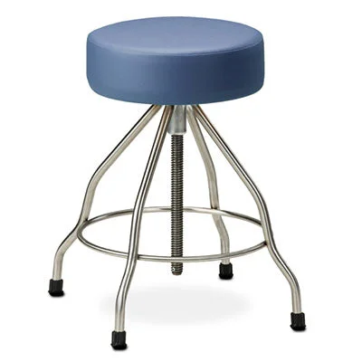 Clinton, Upholstered Top Stainless Steel Stool, Rubber Feet – 15-4463