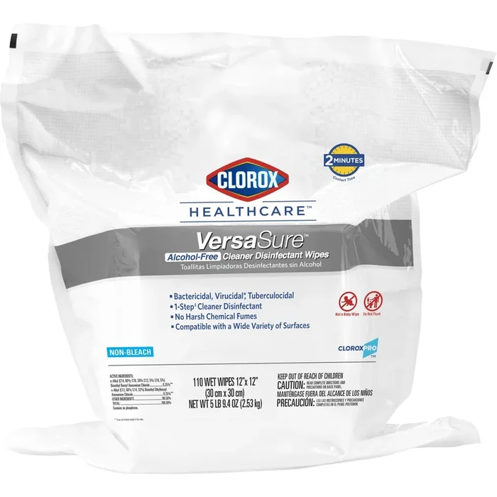 Clorox Healthcare VersaSure Cleaner Disinfectant Wipes, Refill Pouch