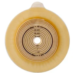 Coloplast Colostomy Barrier Assura® Silicone Based Large Flange Blue Code Synthetic Resin Cut-to-fit, 3/8 to 2-1/8 Stoma, 5EA/BX