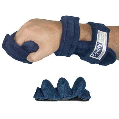 Comfy Splints, Standard Terry Cloth Hand Orthosis with Finger Separator, Adult, Navy Blue – 24-2909