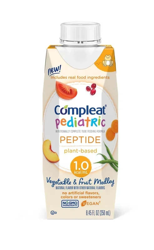 COMPLEAT Pediatric Peptide 1.0 Vegetable & Fruit Medley Formula, 250 mL Carton