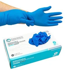 Concentric Health Alliance Exam Glove Concentric Small NonSterile Nitrile Standard Cuff Length Blue Not Rated, 1 EA/BX