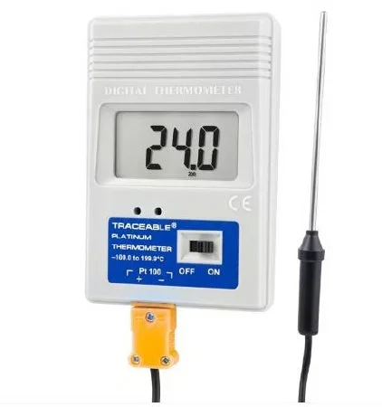 Control 3 Holdings LLC Traceable Freezer Thermometer Celsius -99° to 199.9°C RTD Platinum Probe Multiple Mounting Options Battery Operated – 4230