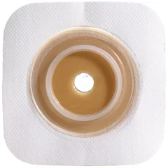 Convatec Ostomy Barrier Sur-Fit Natura Pre-Cut, Standard Wear Stomahesive Tan Tape 45 mm Flange Sur-Fit Natura System Hydrocolloid 7/8″ Opening 4 x 4″, 1/EA