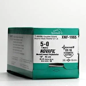 Covidien Novafil Suture with Needle Nonabsorbable Uncoated Blue Suture Monofilament Polybutester Size 1 18 Inch Suture 1-Needle 37 mm Length 1/2 Circle Taper Point Needle – 8886445473