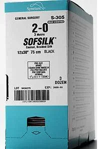 Covidien Sofsilk Suture without Needle Braided Silk Nonabsorbable Coated Size 2 60 Inch Suture – S608