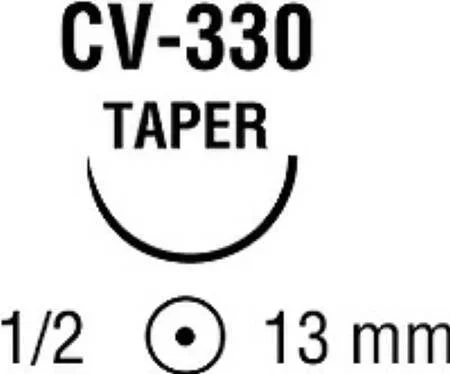 Covidien Ti-Cron Suture with Needle Nonabsorbable Coated Blue Suture Braided Polyester Size 3-0 24 Inch Suture Double-Armed 13 mm Length 1/2 Circle Taper Point Needle – 8886322641
