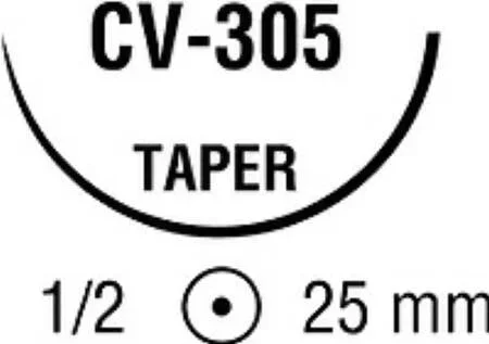 Covidien Ti-Cron Suture with Needle Nonabsorbable Coated White Suture Braided Polyester Size 2-0 36 Inch Suture Double-Armed 25 mm Length 1/2 Circle Taper Point Needle – 8886291451