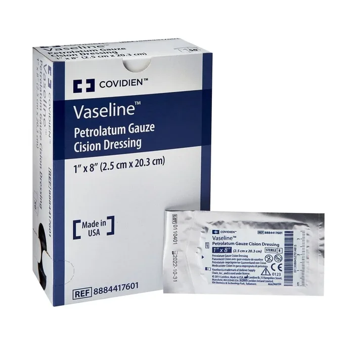 Covidien Vaseline Cision Petrolatum Impregnated Dressing, 1 x 8 Inch